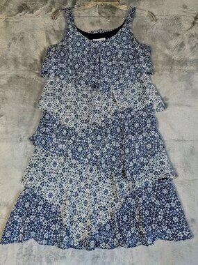 Bethany Sleeveless Layered Tiered Ruffles Short Dress 6P Cottage Core‎ Boho Y2K